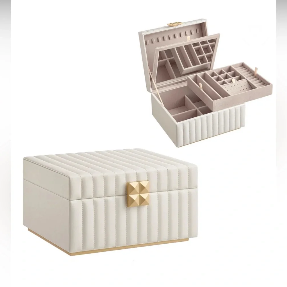 2 tier multi storage jewelry box with mirror, NWOT